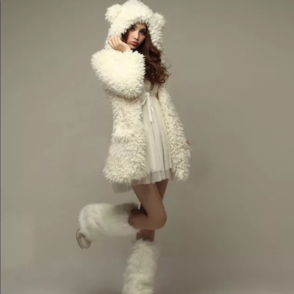 White Faux Fur Jacket